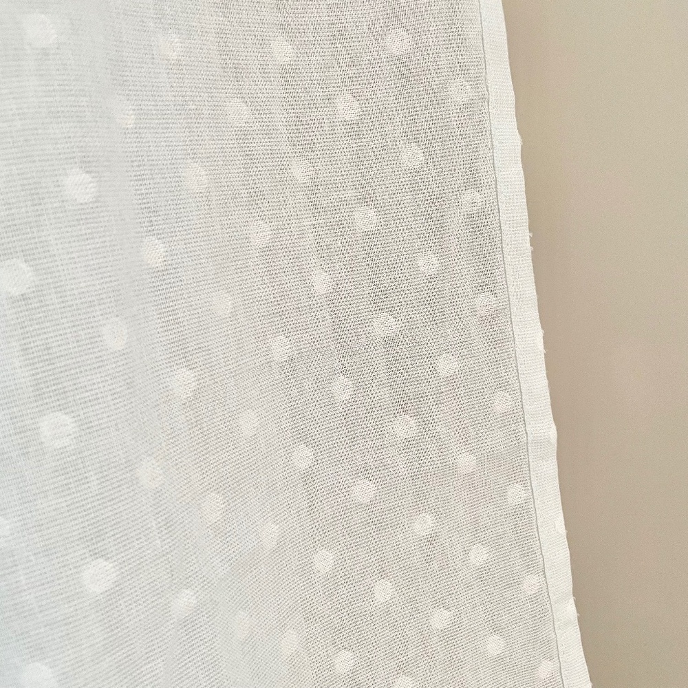 100% cotton Pale light blue polka dot window or shower curtain